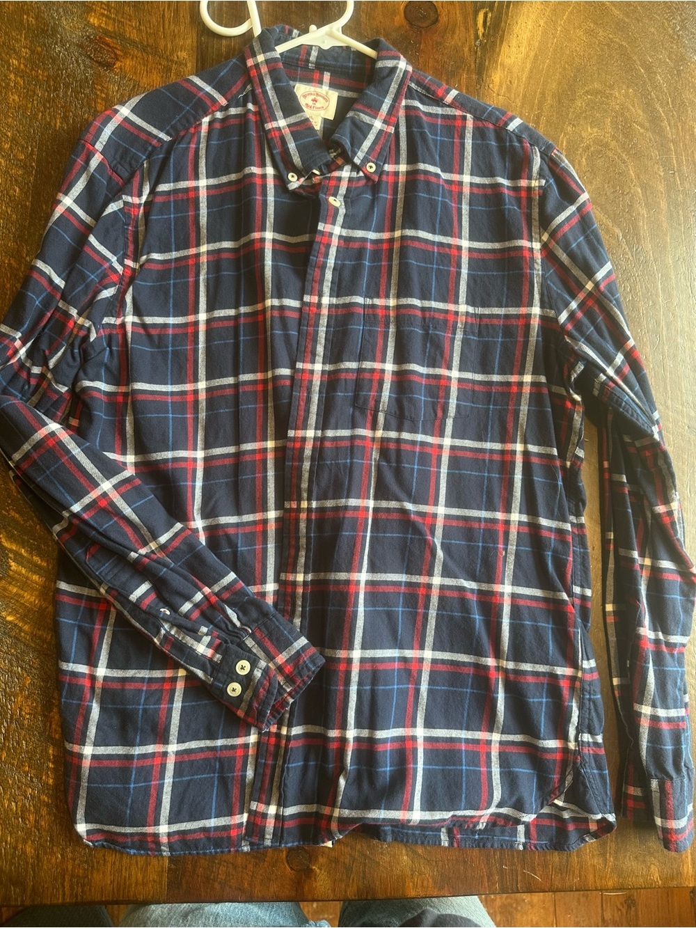 Brooks Brothers Navy, Red & White Plaid Button-Down Shirt